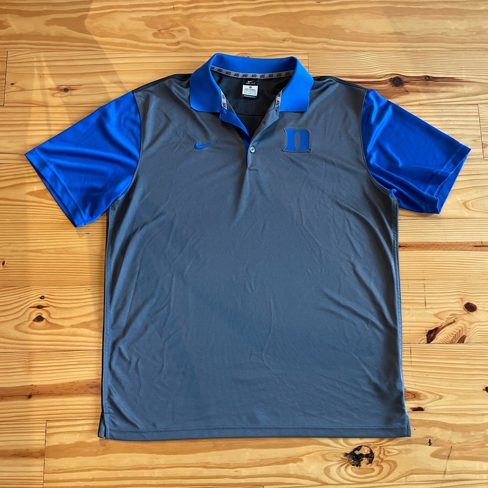 Nike Men's Duke Polo Shirt in Blue and Gray